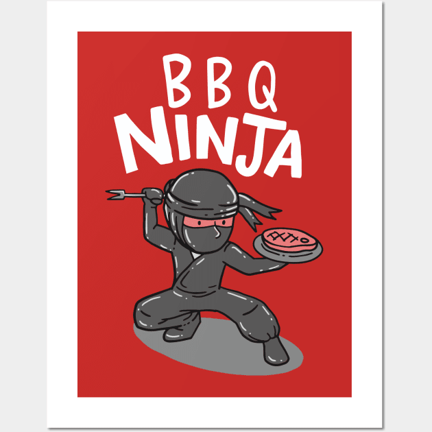 BBQ Ninja - Funny Grill Master Gift Wall Art by Shirtbubble